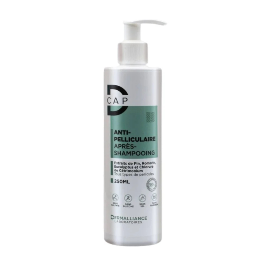 68d9c460e4c6c84098ae37977cda7cb4.png D-CAP APRES SHAMPOOING ANTI-PELLICULAIRE 250ML (TOUS TYPES DE PELL) – Image 1