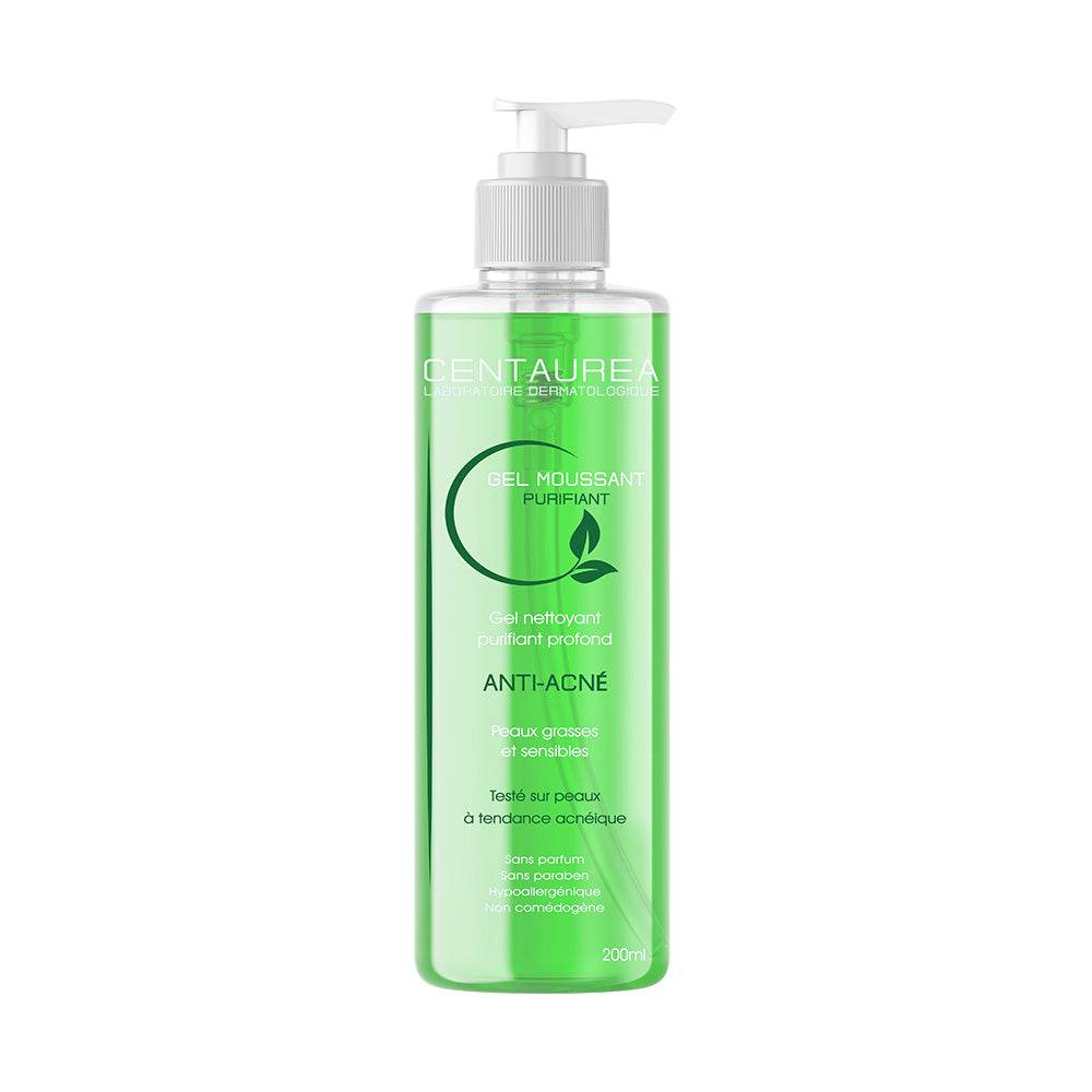 Centaurea-Gel-Moussant-Purifiant-Anti-Acne-200mlnova-parapharmacie-maroc.jpg Centaurea Gel Purifiant Anti Acne 200ML – Image 1