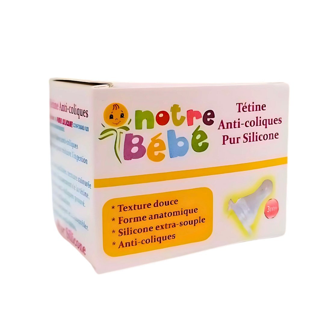 Notre-bebe-Tet-anti-colic-3m-1.jpg NOTRE BB TETINE ANTI COLIQUE SILI 0M+ – Image 1