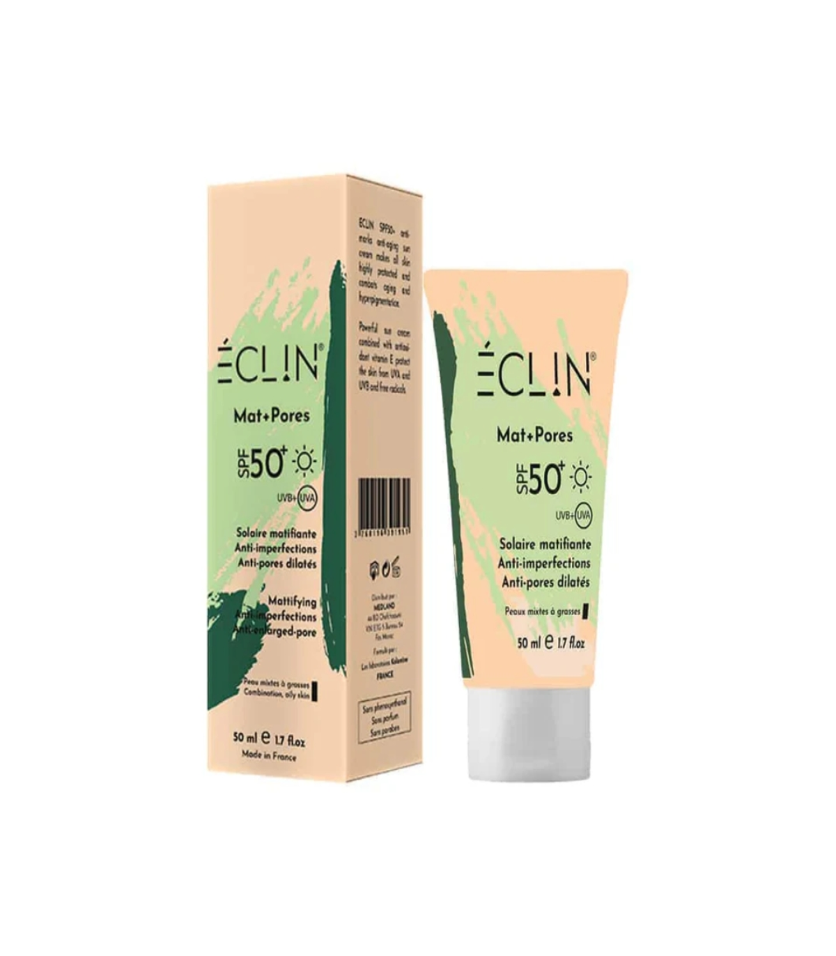 eclin-eclin-ecran-invisible-anti-acne-mat-pores-spf50-50ml.png ECLIN ECRAN MAT+PORES PMG SPF50+ 50ML – Image 1